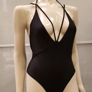 Deep V-Neck Cross-Over String One-Piece Bikini